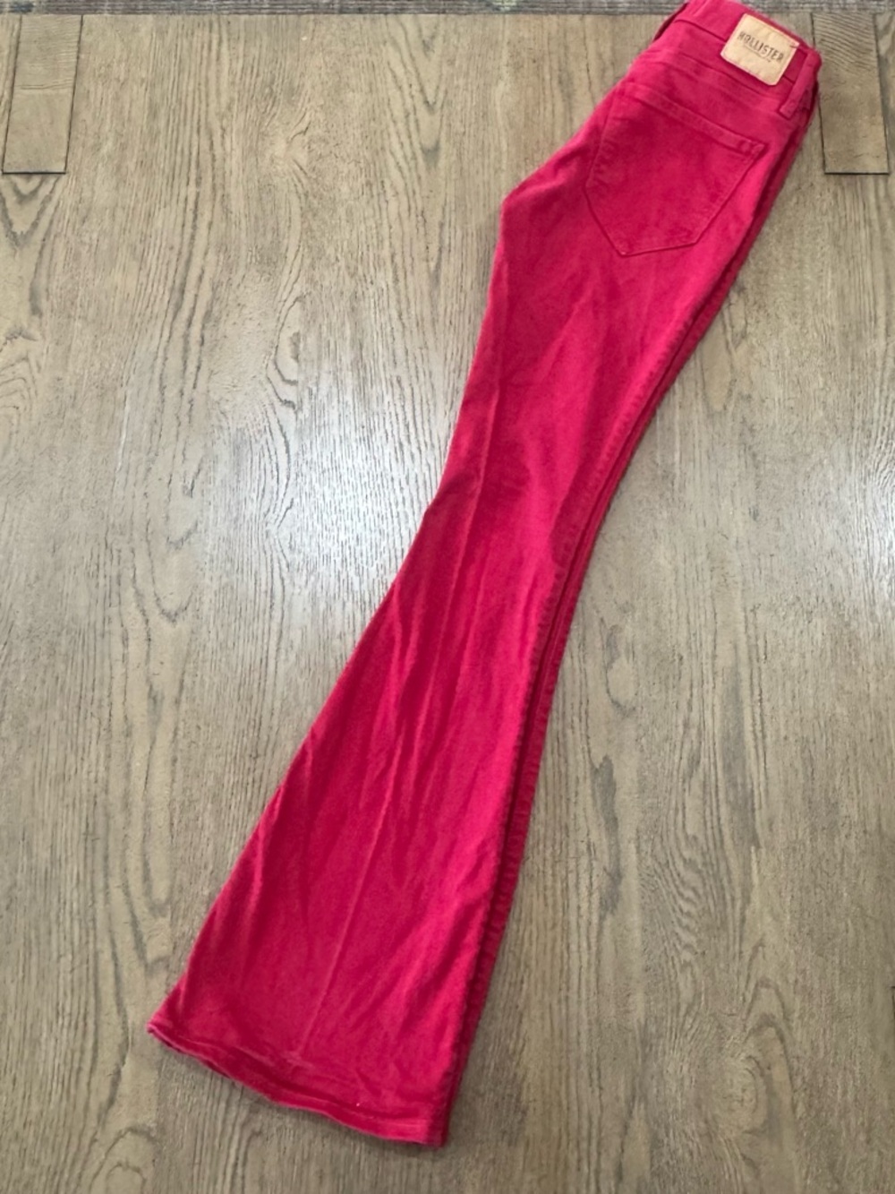 Hollister High Rise Vintage Flare Jeans Red W23 L32 Y2K Stretch western boho - Picture 6 of 6